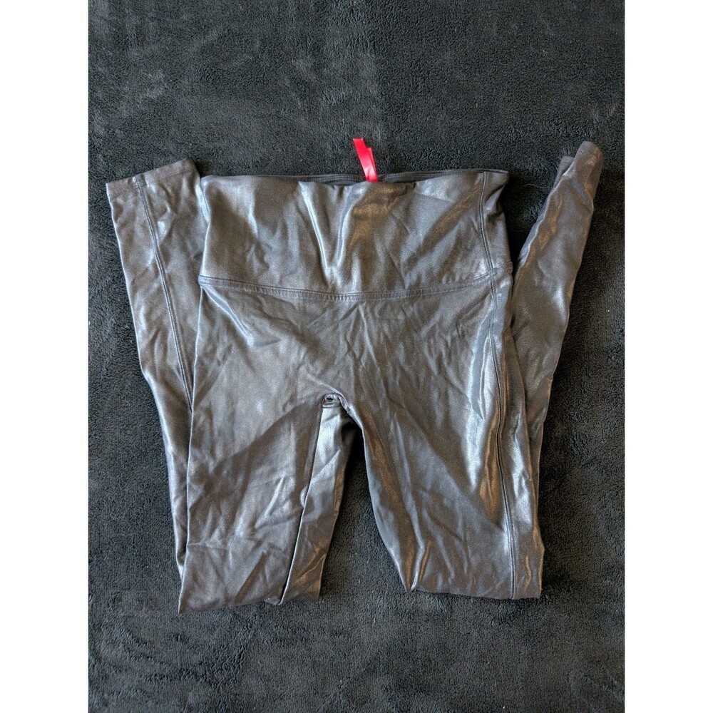Spanx Faux Leather Leggings Pants Grunge Alt Fairy Goth Minimalist Sz M image 4